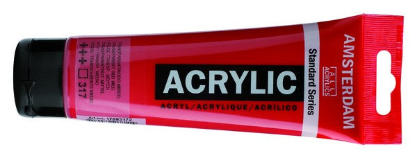 Acrílico Amsterdam Standard Series – Rojo Transparente Medio nº 317 – 20 ml